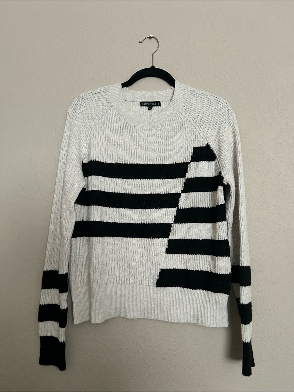 Love Ellie Sweater with Black Stripes — size M